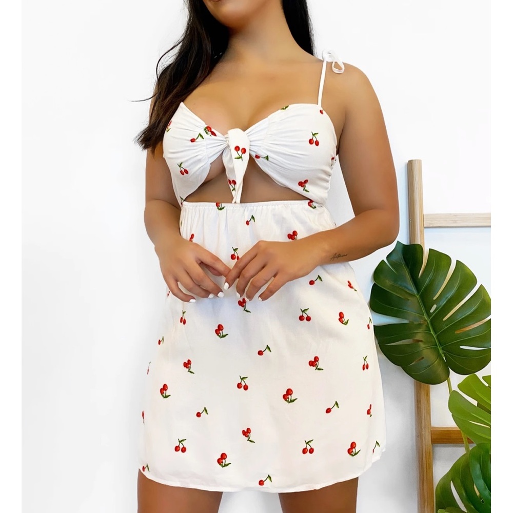 White cherry dress